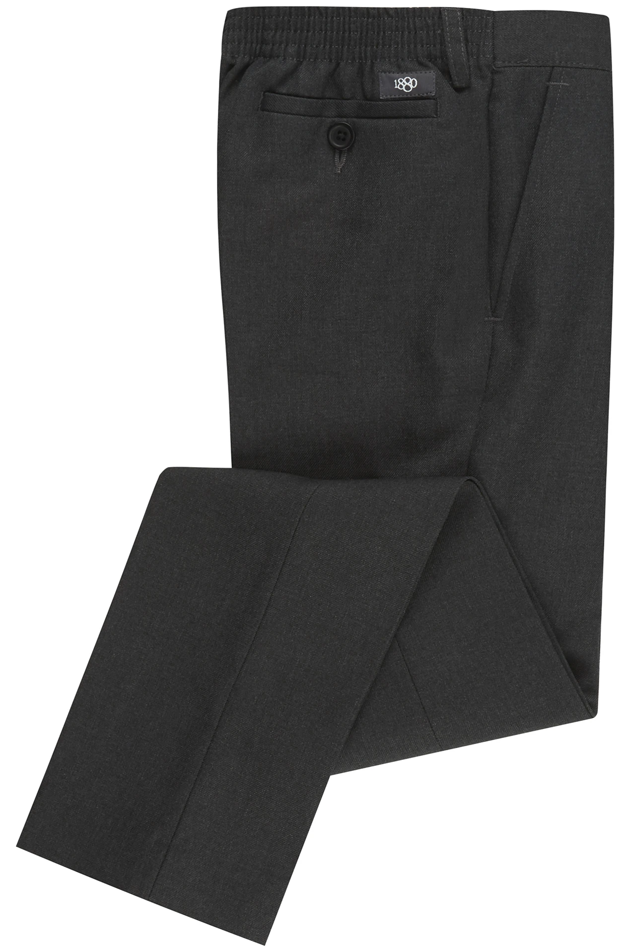 Grey School Trousers 1880 club Plus Fit fully elastic waist