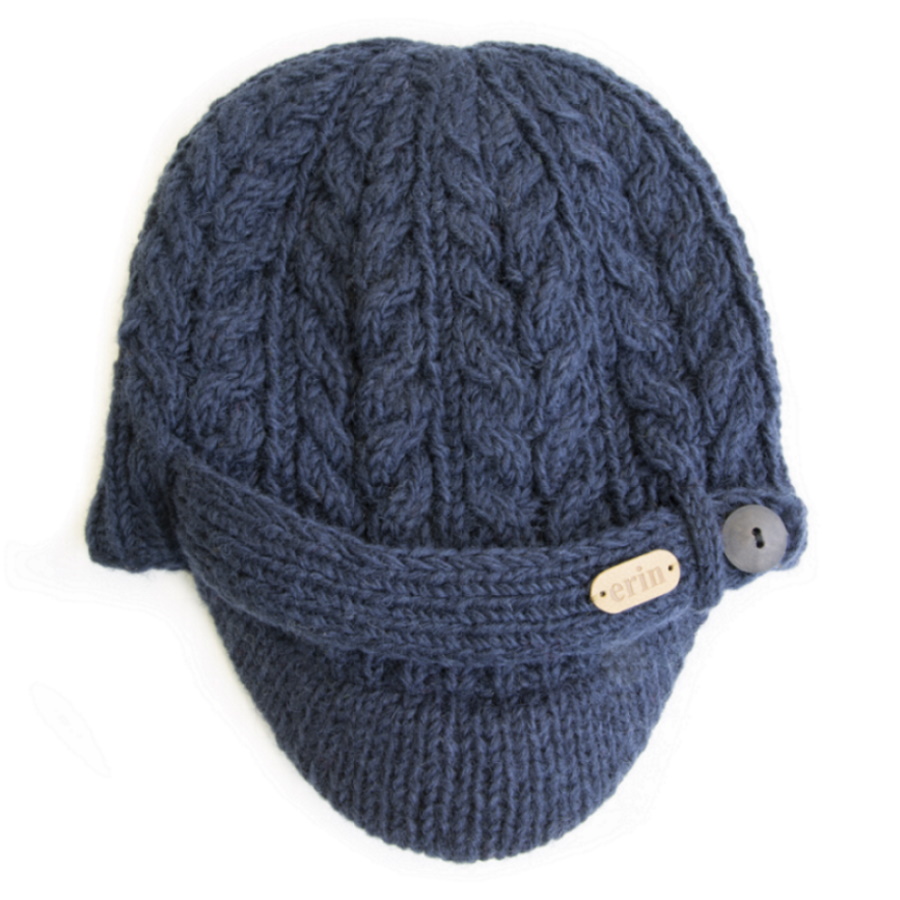 ladies knitted hat with peak